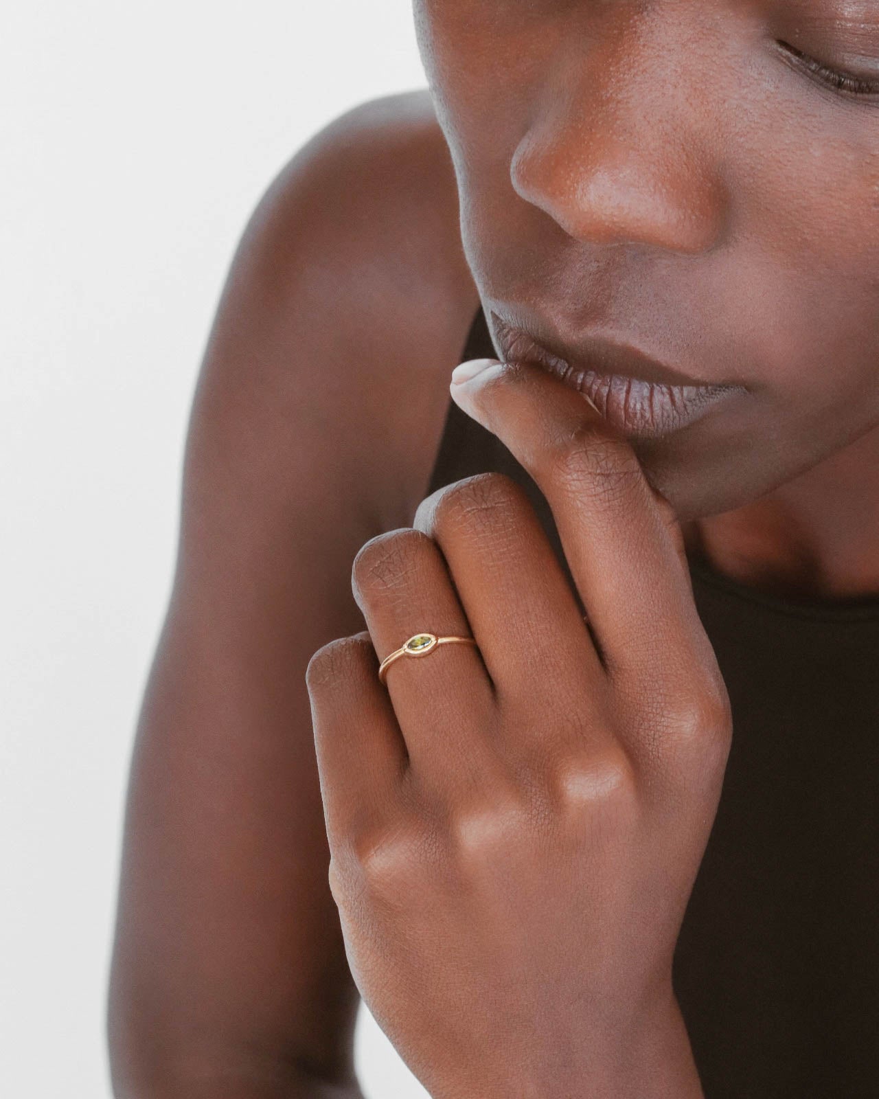 18K Vermeil Olive CZ Ring