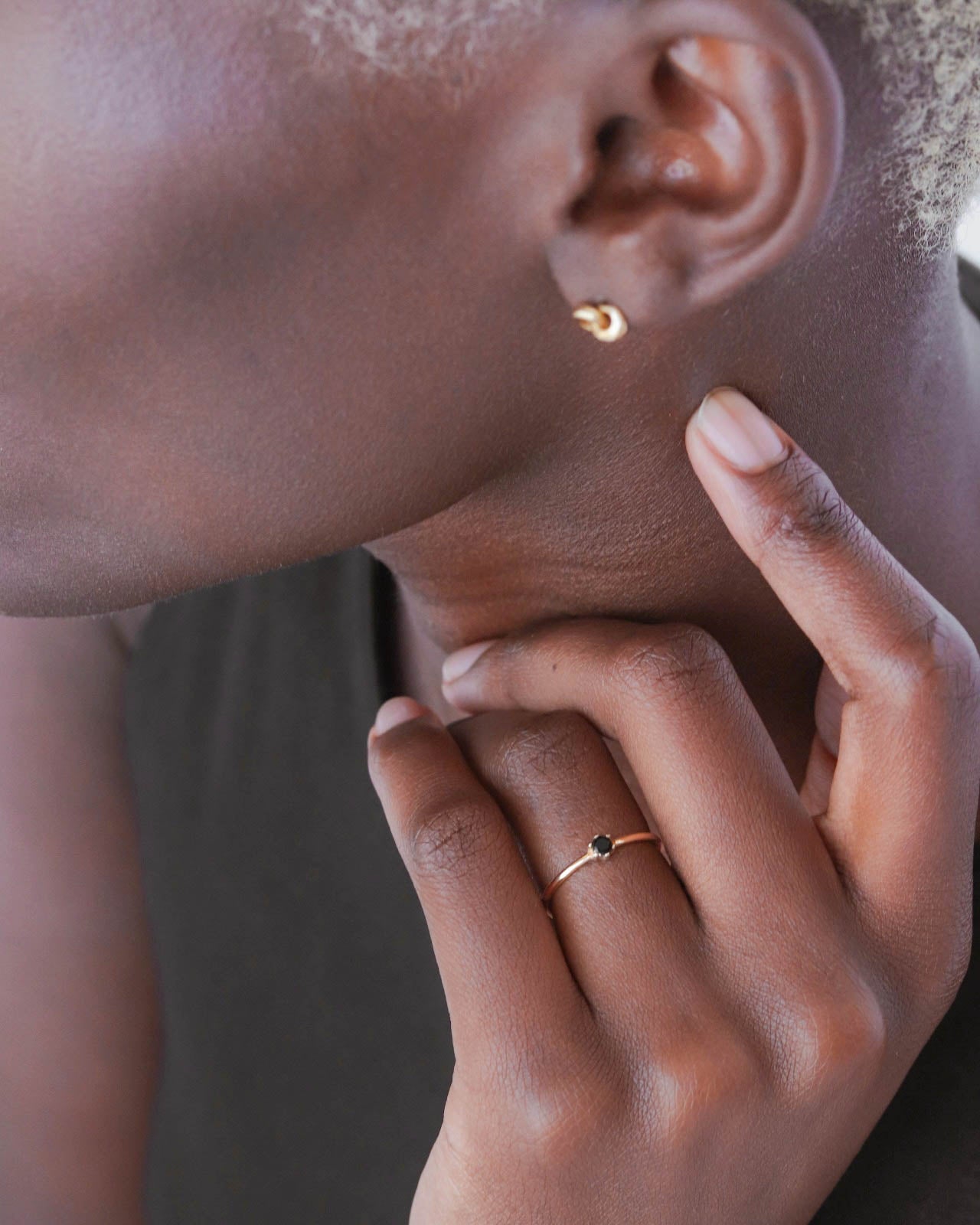 18K Vermeil Black Lily Ring