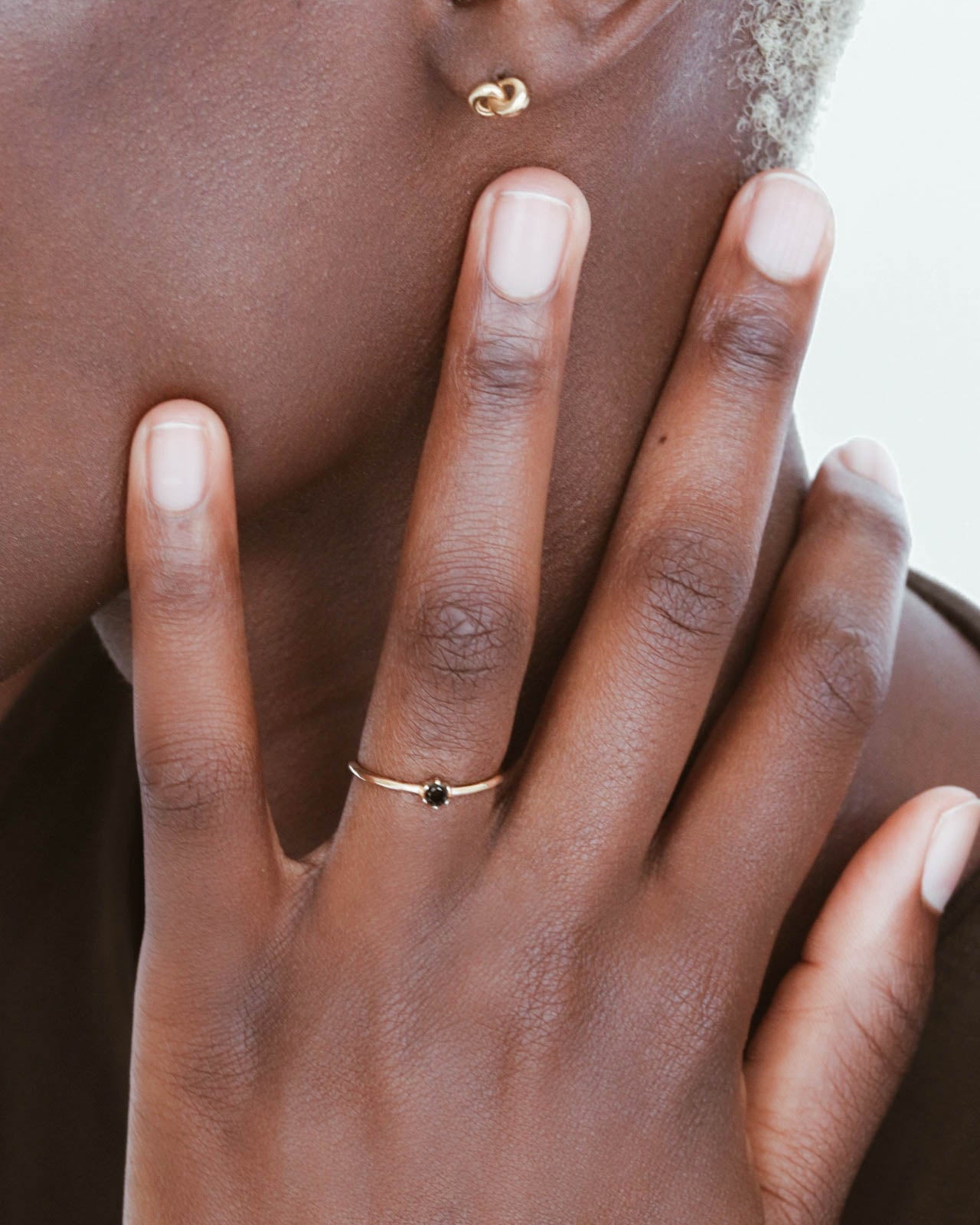 18K Vermeil Black Lily Ring