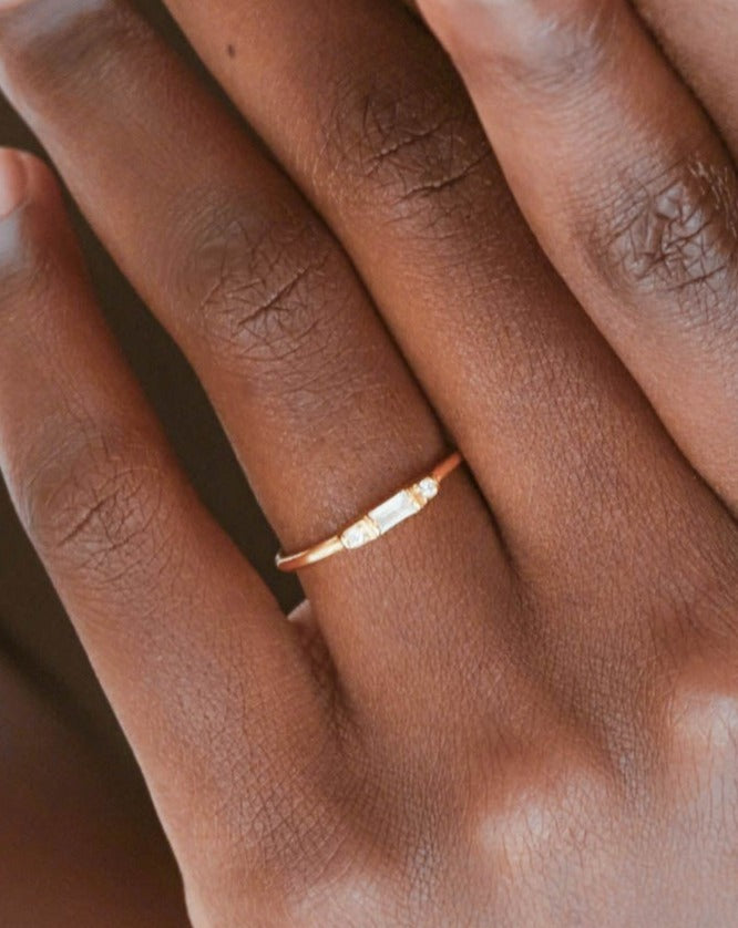 18K Vermeil White CZ Ring