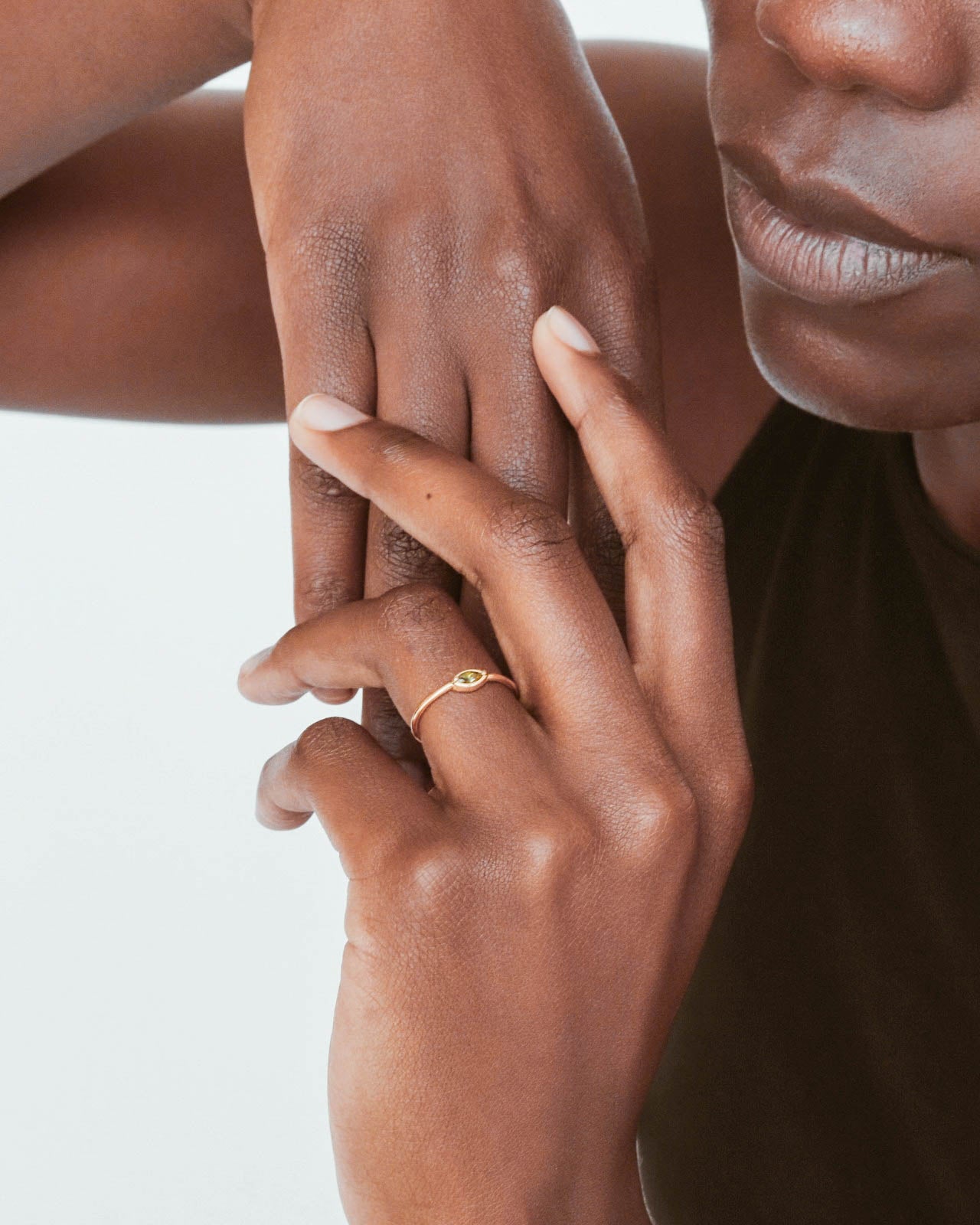 18K Vermeil Olive CZ Ring