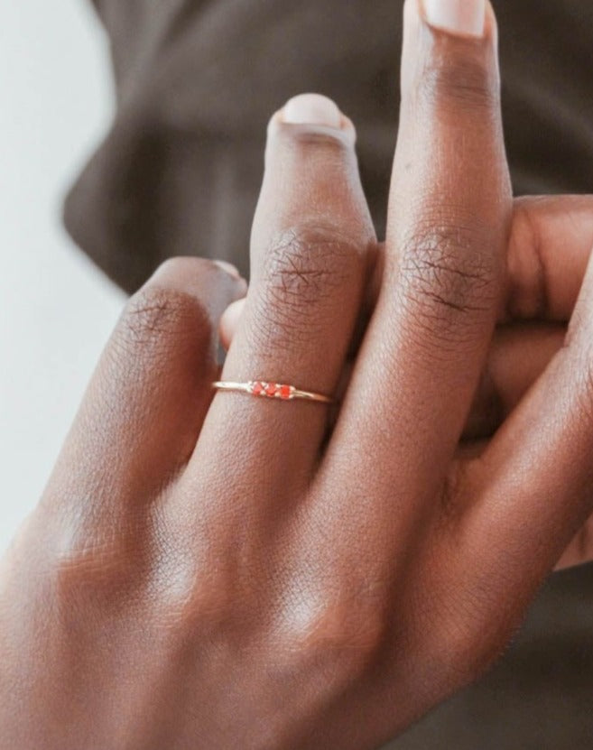 18K Vermeil Trio CZ Ring