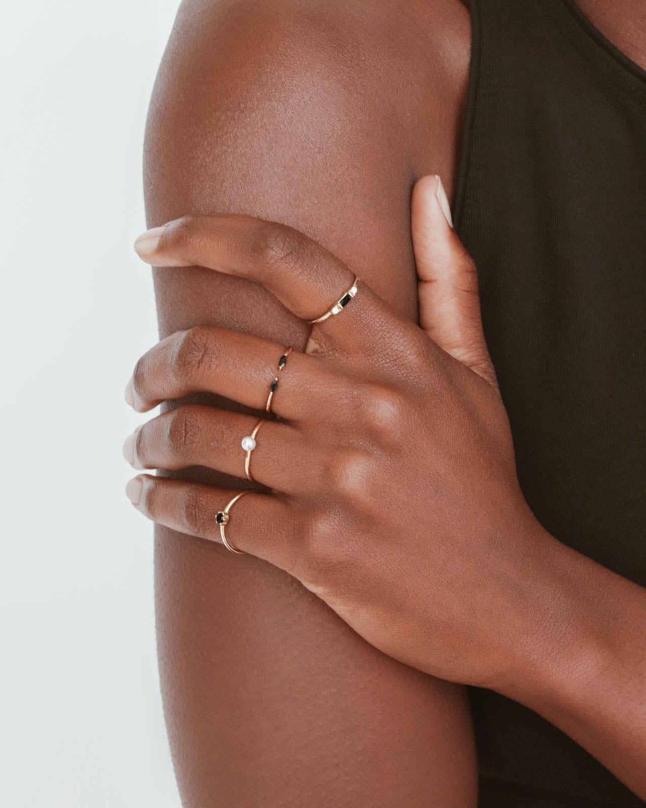 18K Vermeil Black Lily Ring