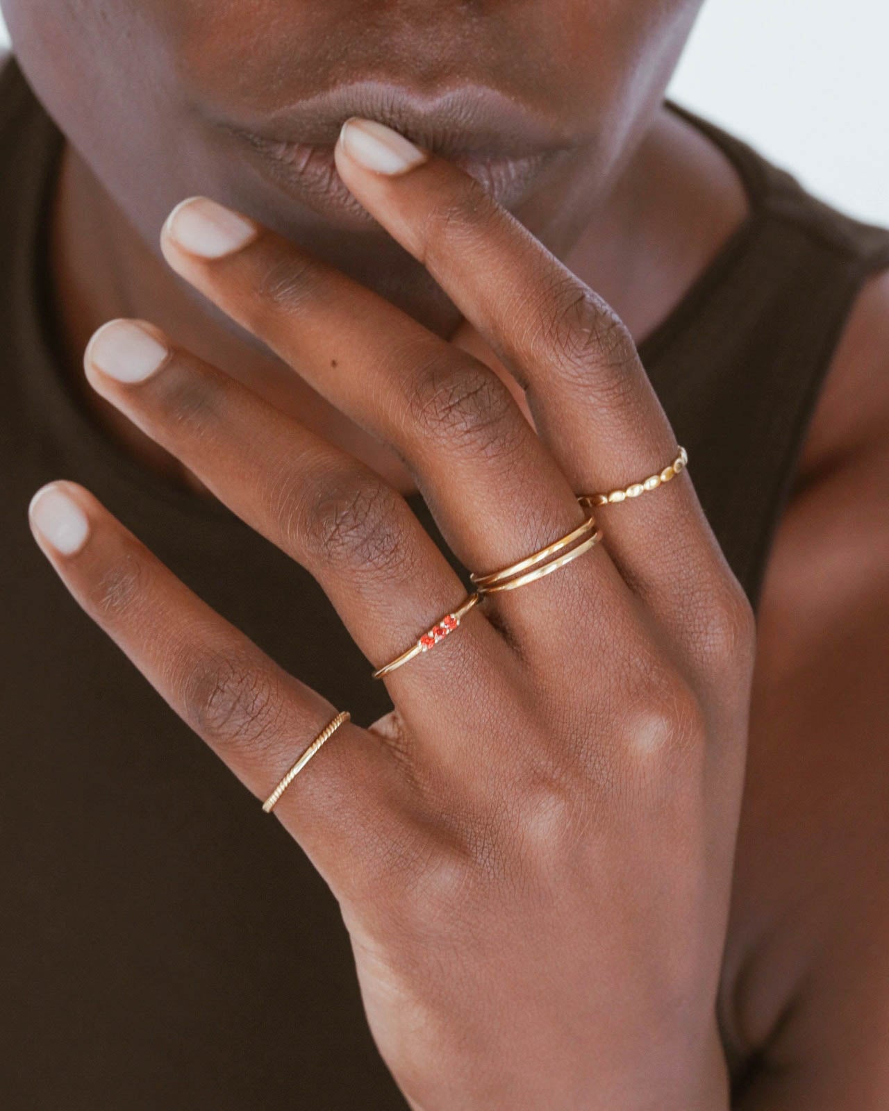 18K Vermeil Trio CZ Ring