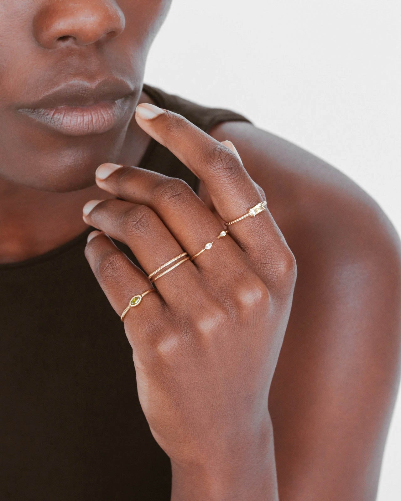 18K Vermeil Olive CZ Ring