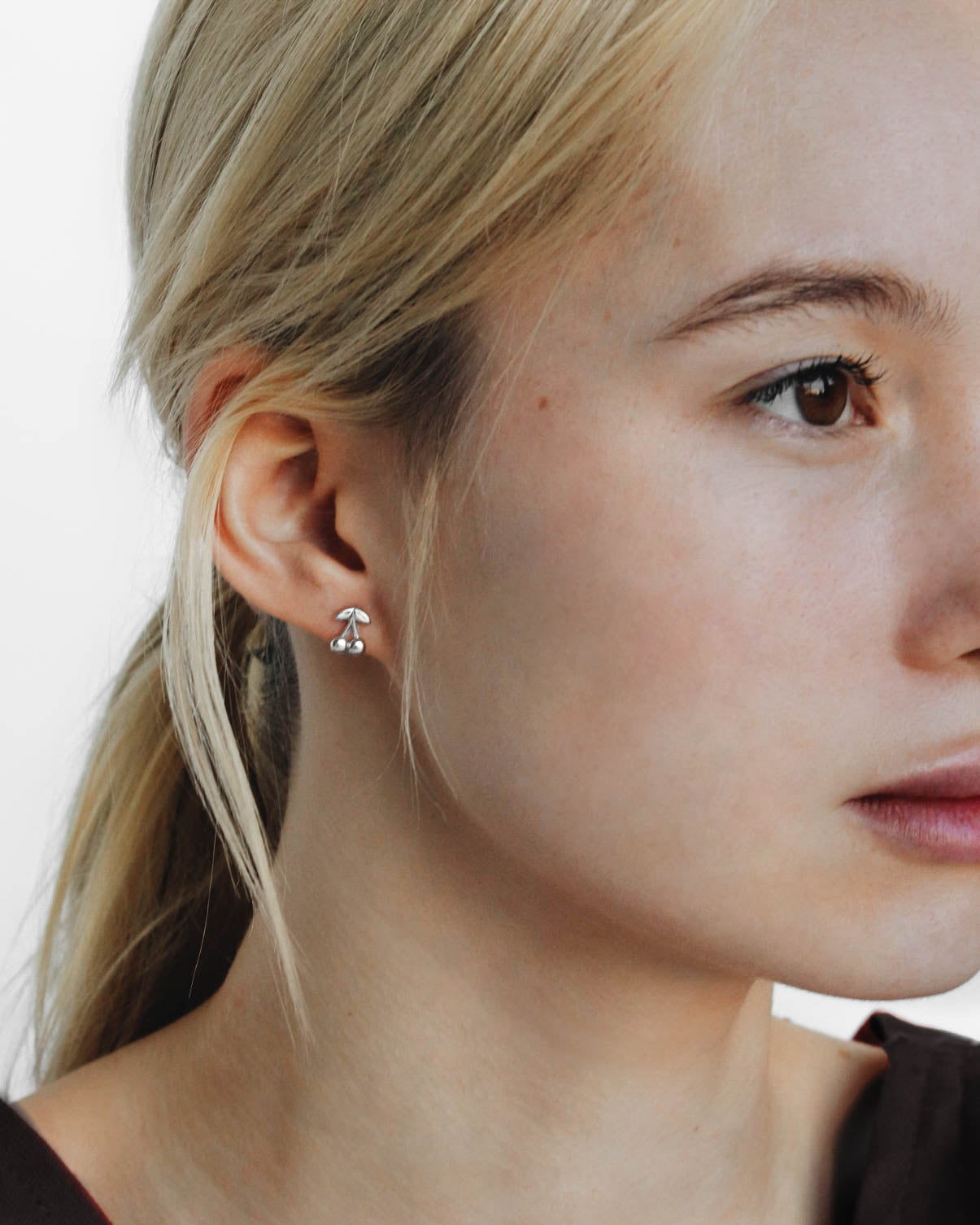925 Silver - Cherry Studs