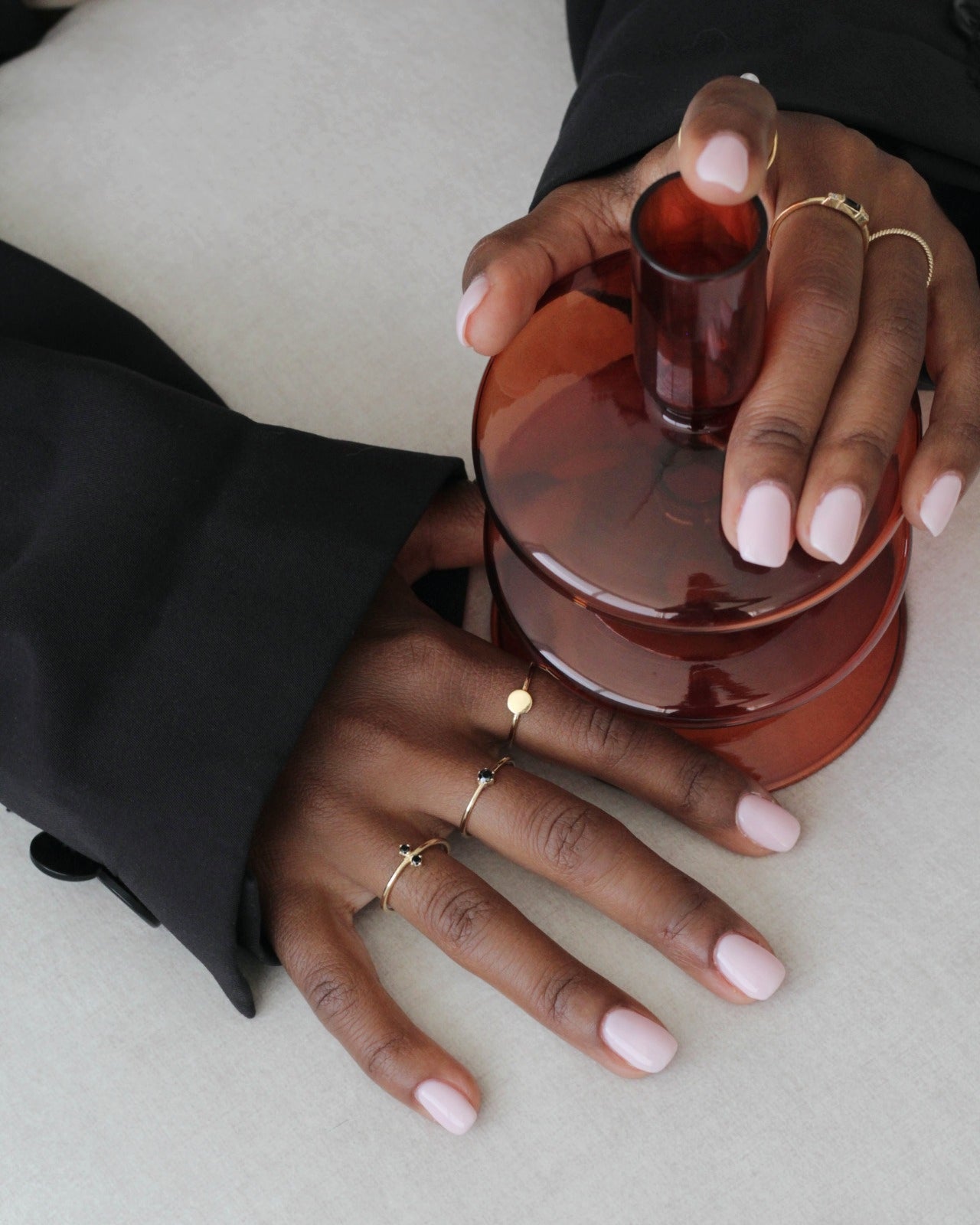 18K Vermeil Black Lily Ring