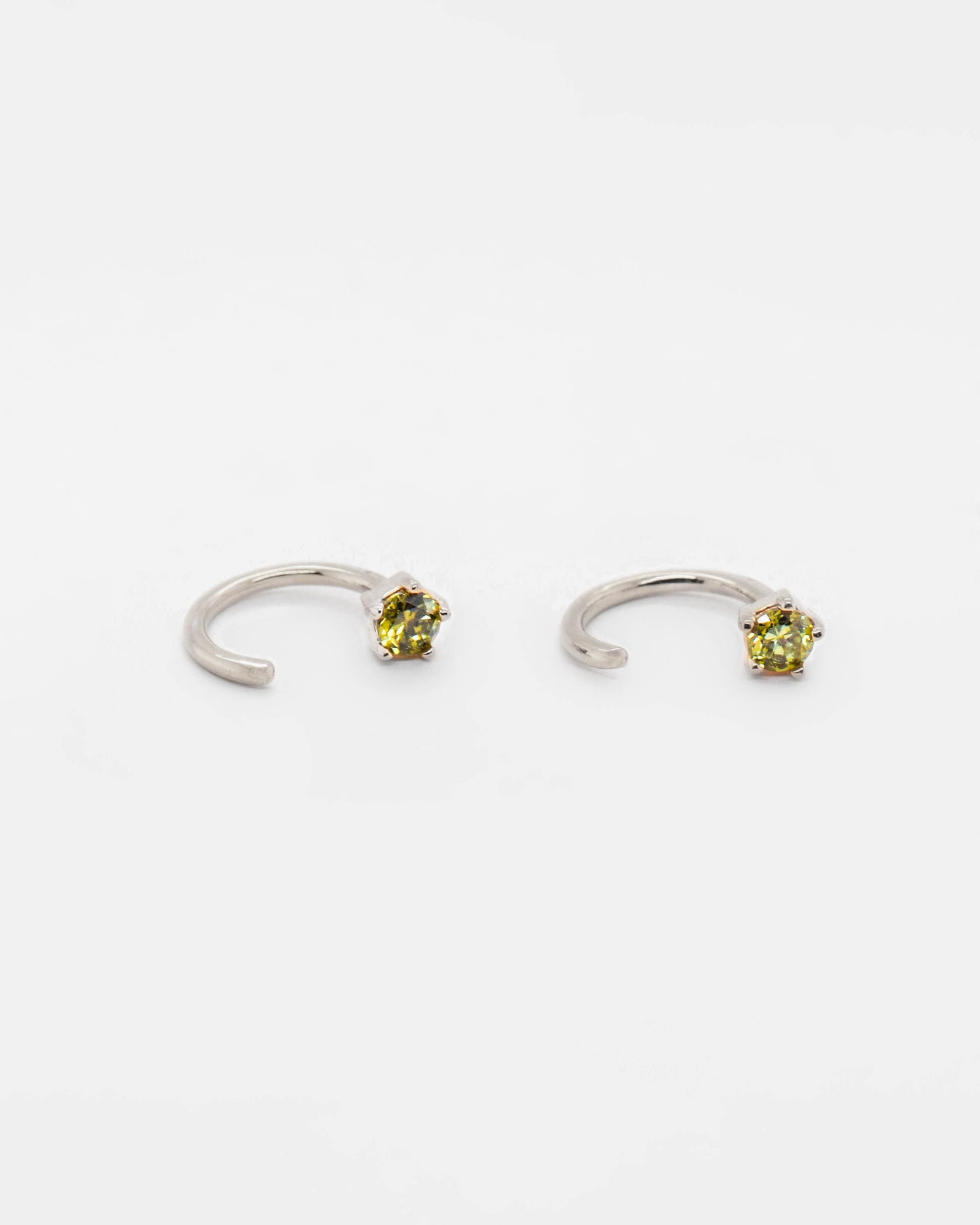 925 Silver - Olive CZ Huggies