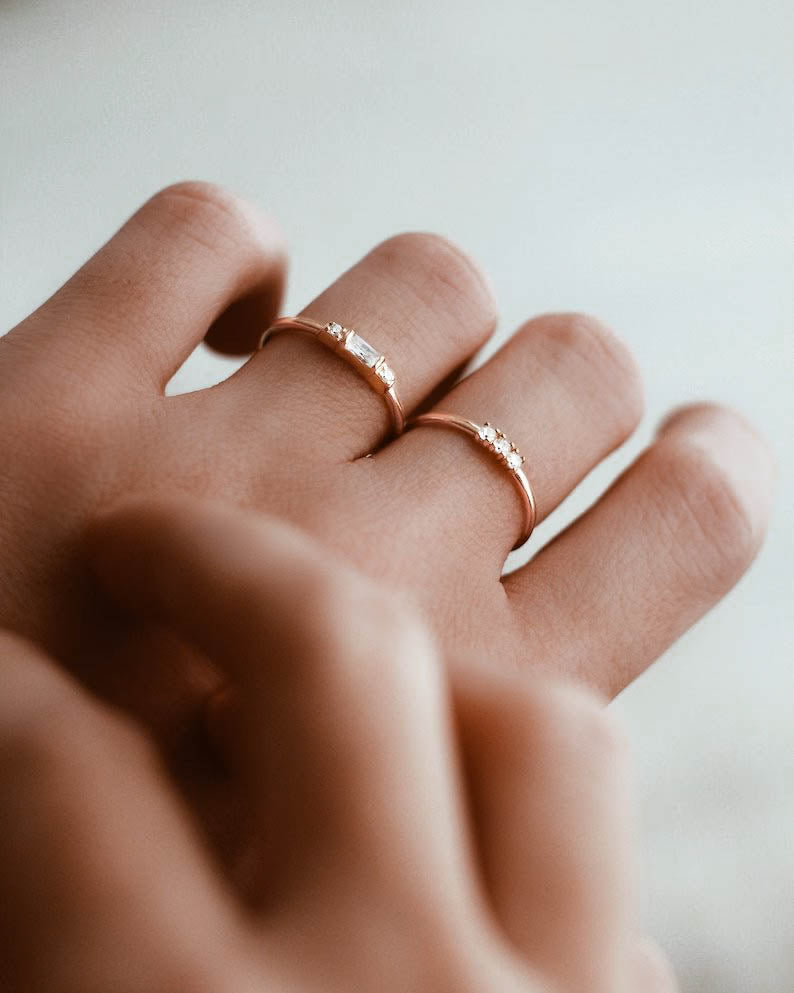 18K Vermeil White CZ Ring