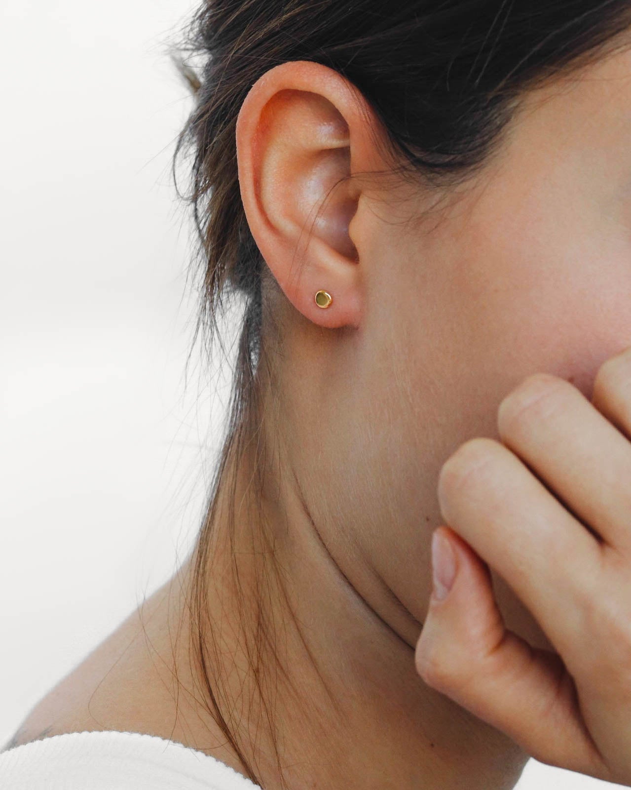 18K Vermeil Disc Studs