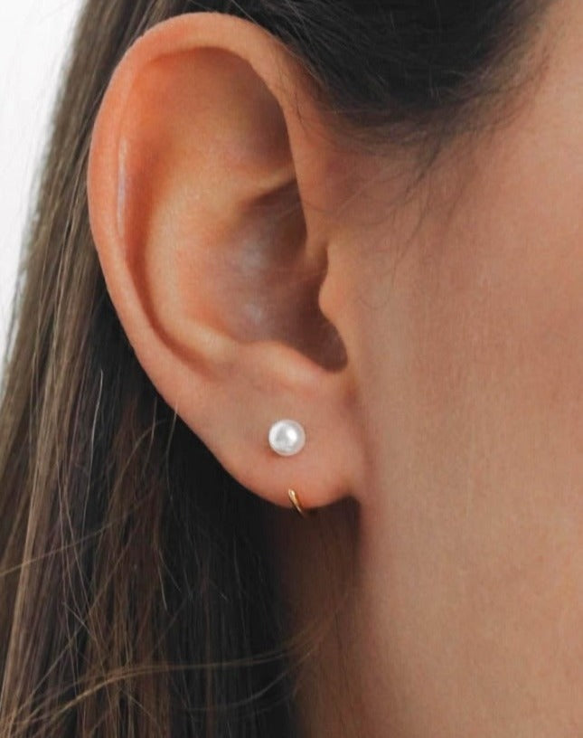 18K Vermeil Pearl Huggies