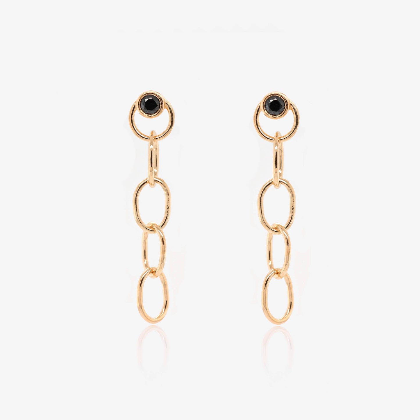 Gold Vermeil Black CZ Chain Earrings