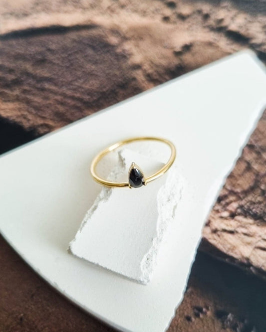 18K Vermeil Black CZ Ring