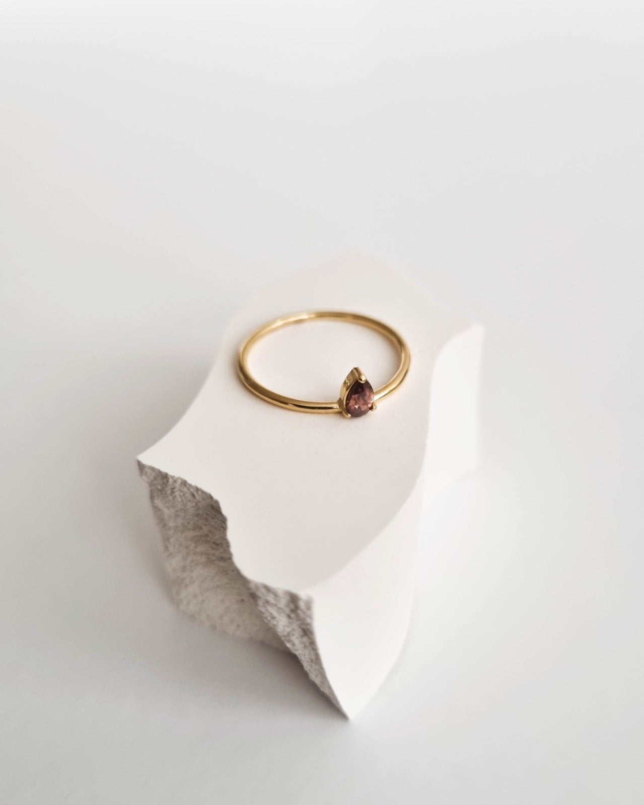 18K Vermeil Brown CZ Ring