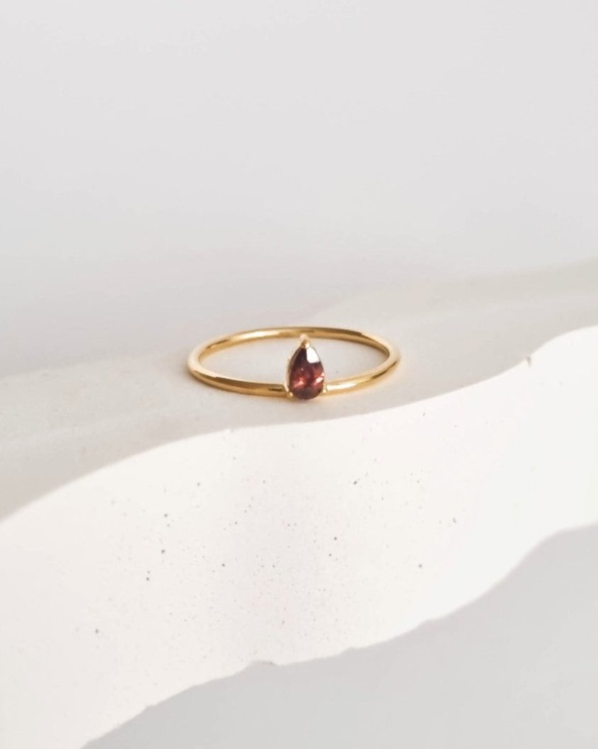 18K Vermeil Brown CZ Ring