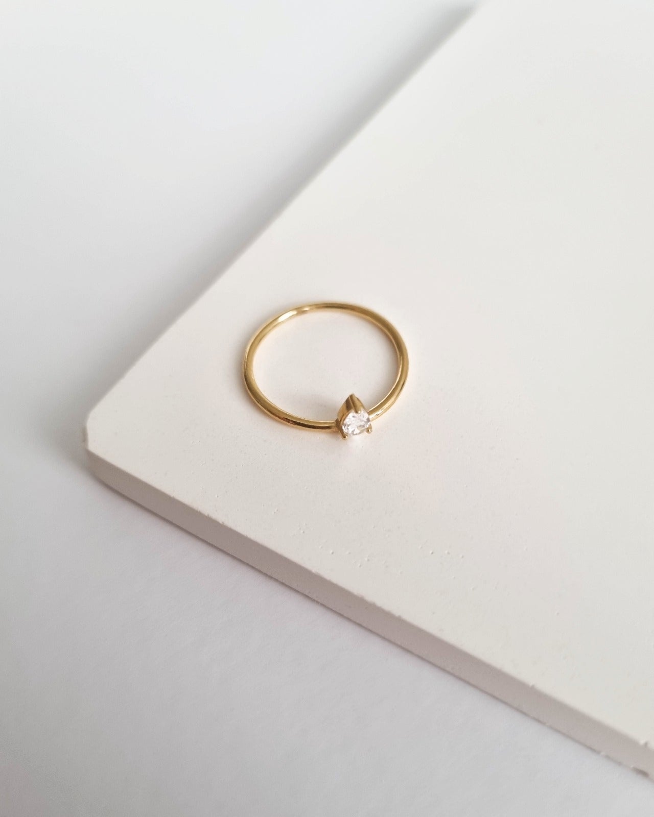 18K Vermeil White CZ Ring