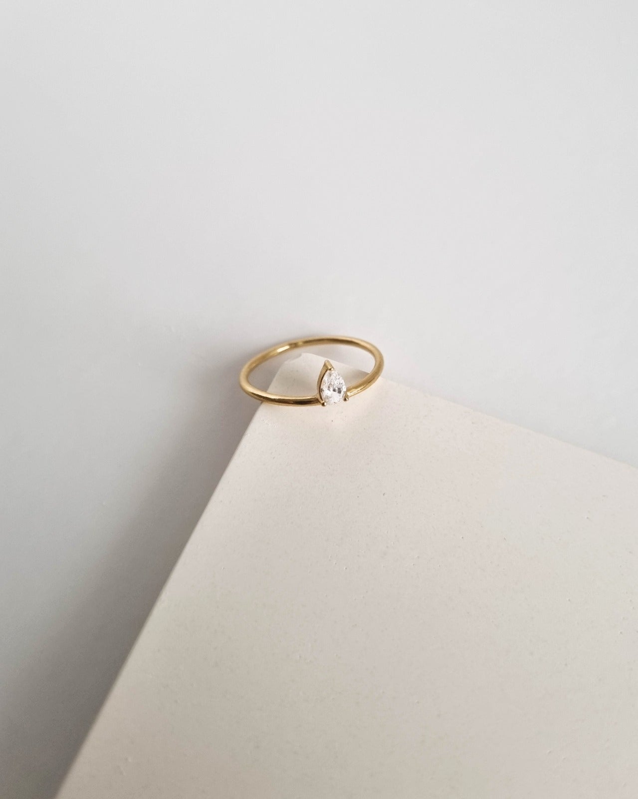 18K Vermeil White CZ Ring