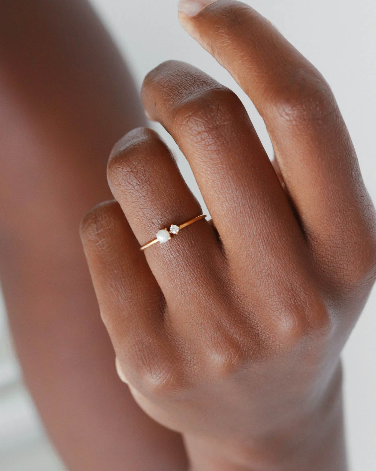 18K Gold Pearl Ring