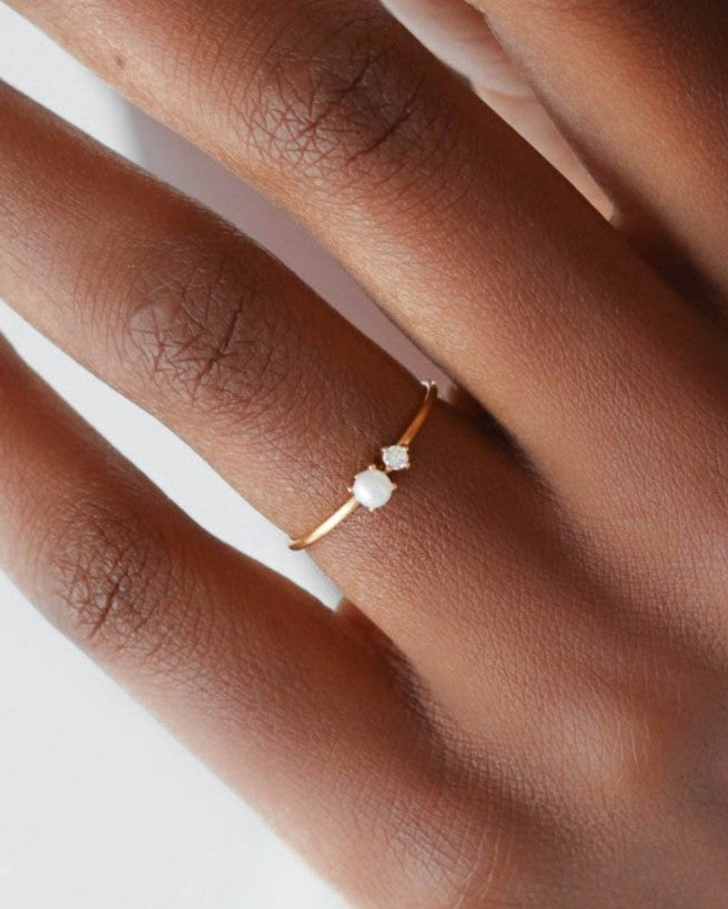 18K Gold Pearl Ring