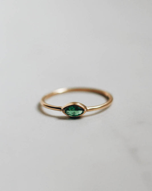 18K Vermeil Green CZ Ring