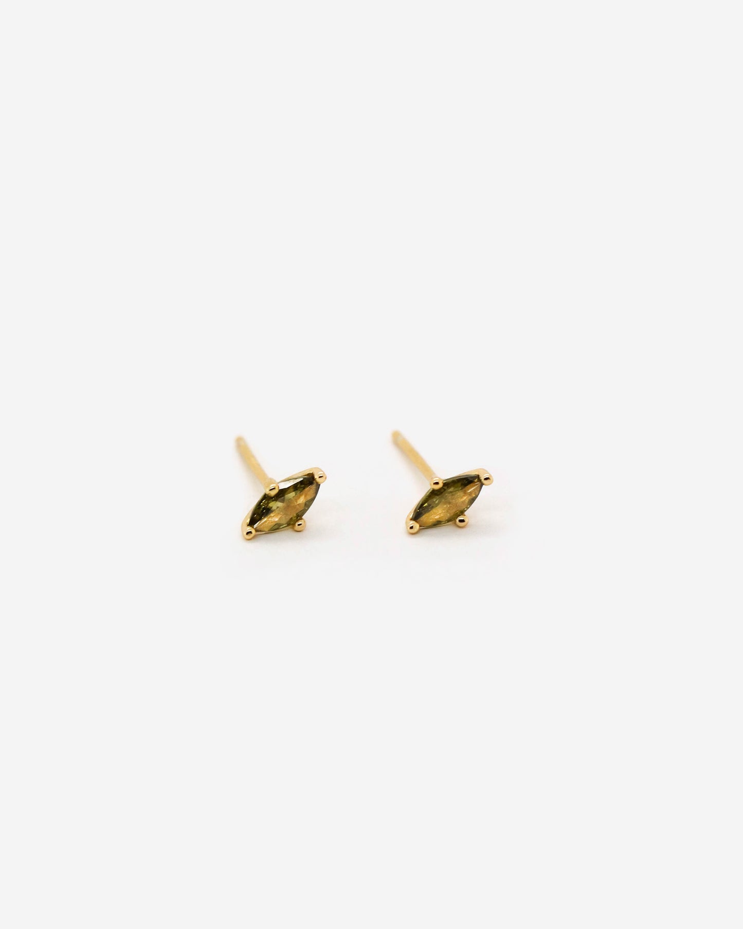 18K Vermeil Olive CZ Studs