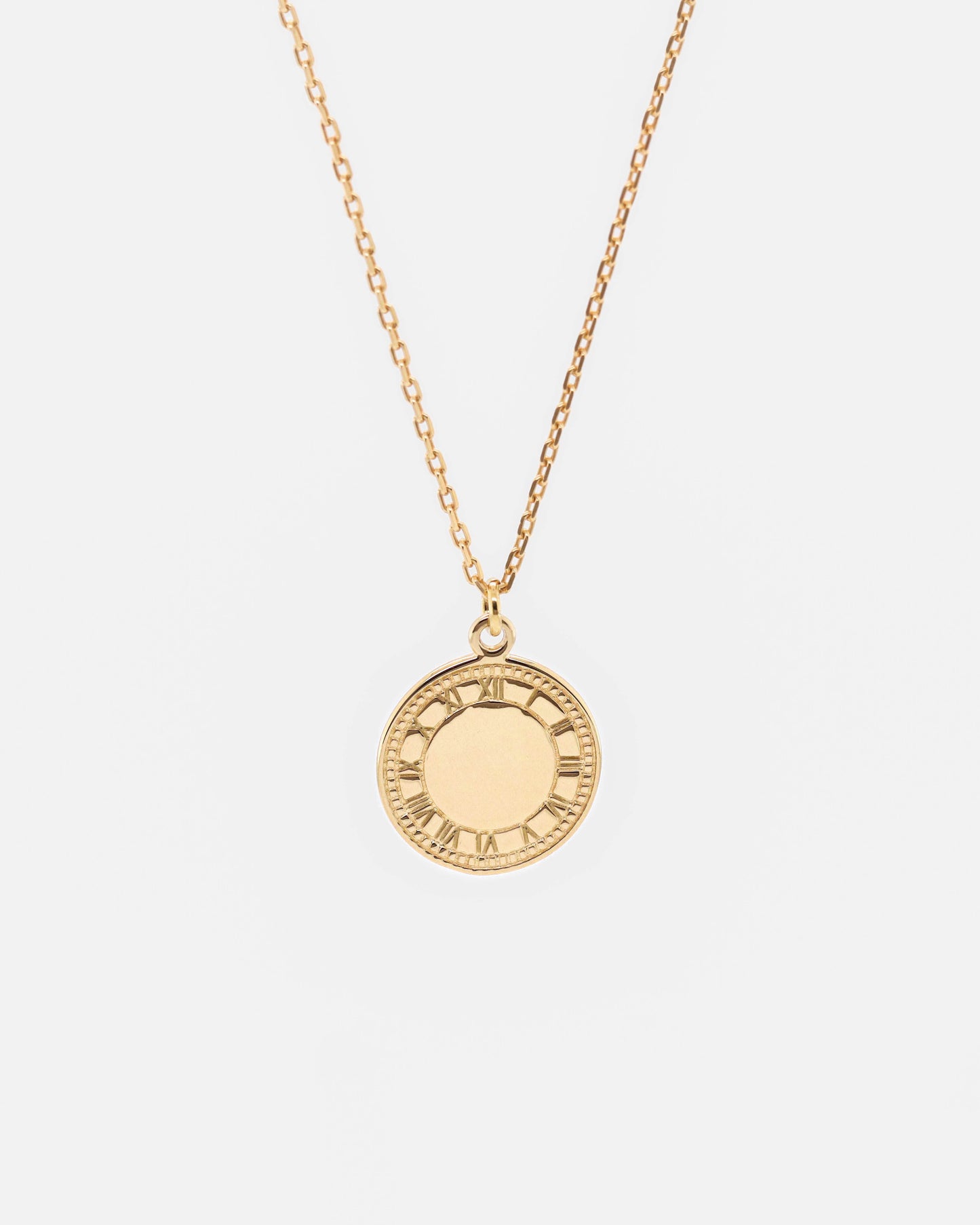 18K Vermeil Roman Clock Necklace