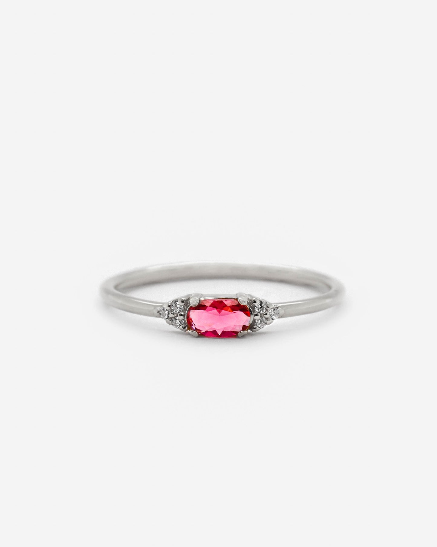 925 Silver Pink CZ Ring