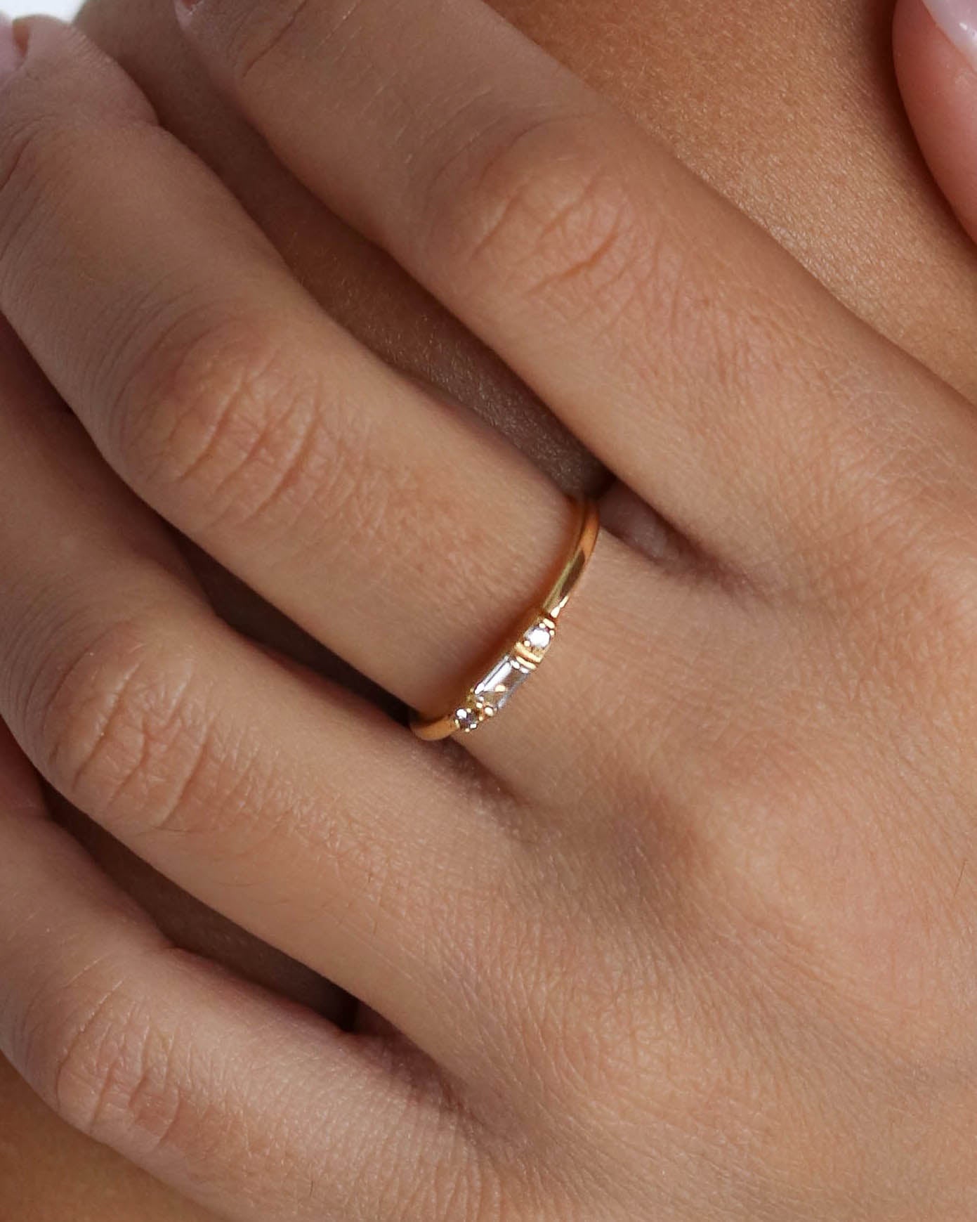 18K Vermeil White CZ Ring