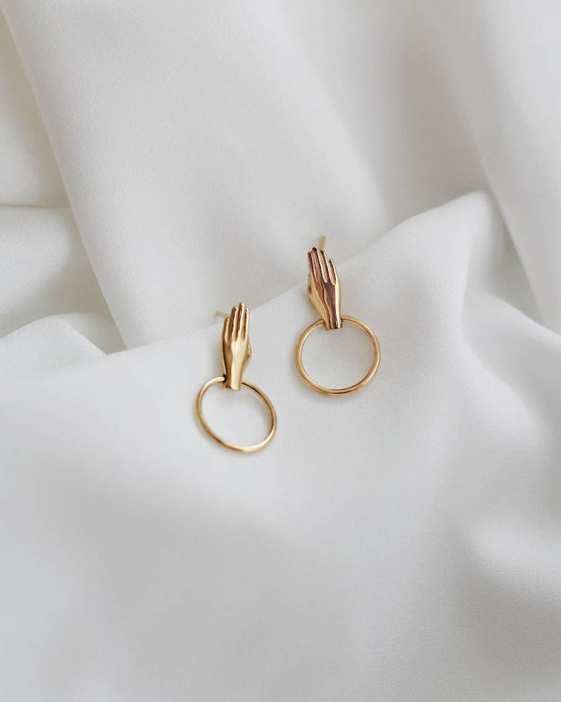 18K Vermeil Hands Earrings