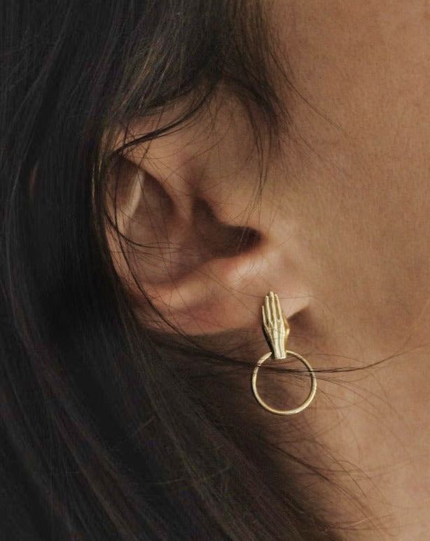 18K Vermeil Hands Earrings