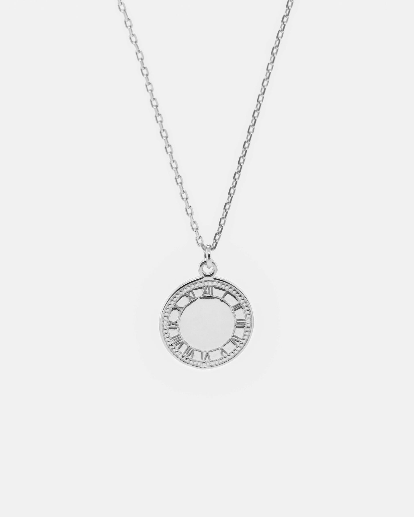 925 Silver Roman Clock Necklace