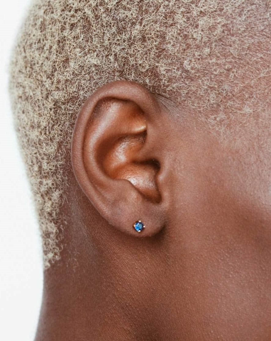 18K Vermeil Blue CZ Studs